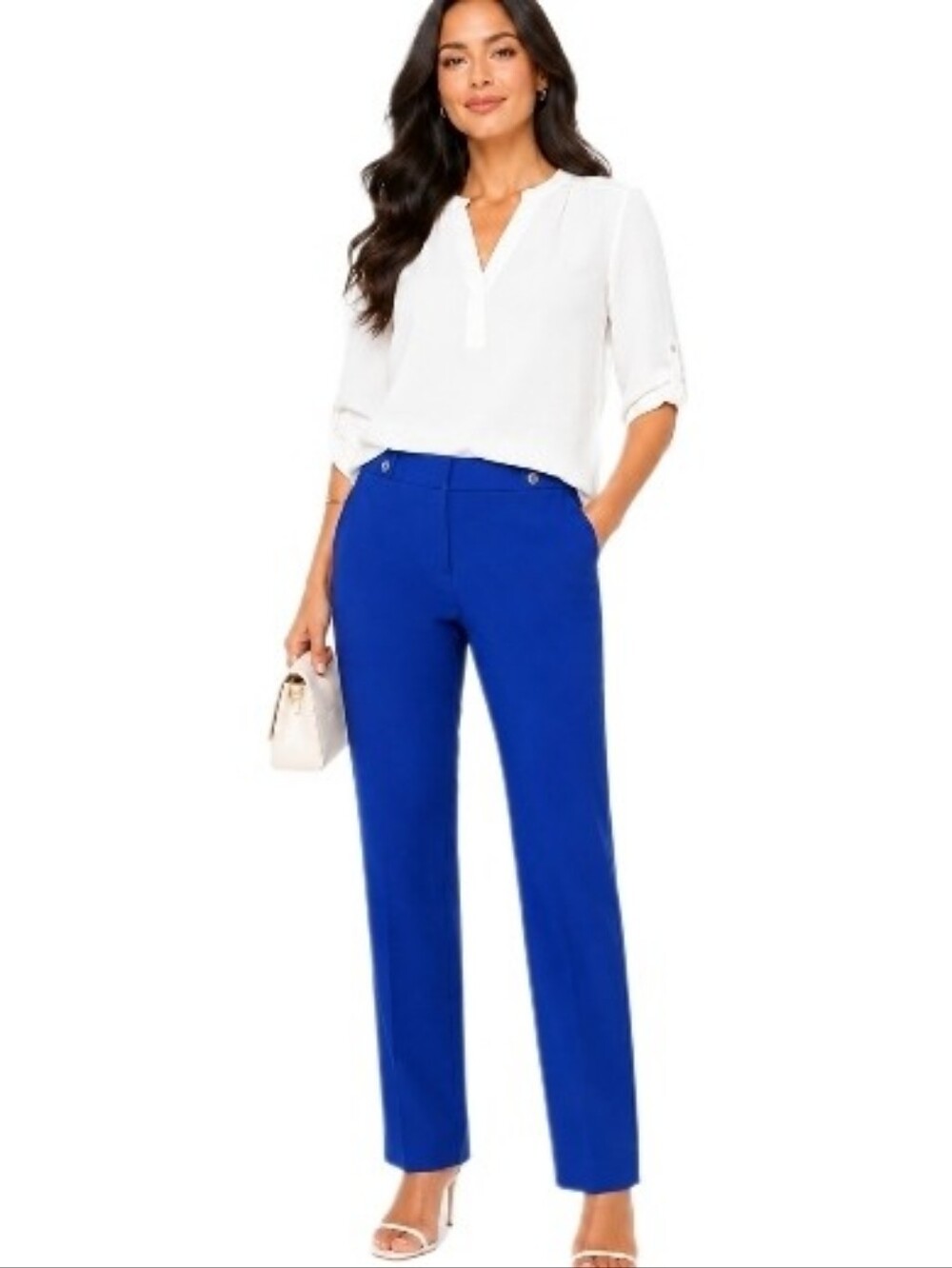 White House Black Market Royal Blue Slim Tapered Ankle Pants Career 2R